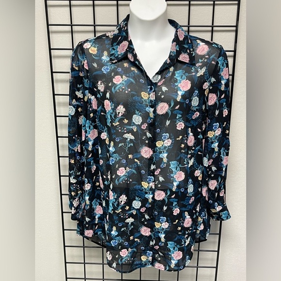 Torrid Disney Alice In Wonderland Button Down Tunic Size 0(12/14) NWT - Picture 7 of 7